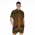 Druidic Yggdrasil Tree Print Men's Romper