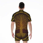 Druidic Yggdrasil Tree Print Men's Rompers