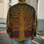 Druidic Yggdrasil Tree Print Men's Shirt Jacket