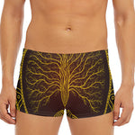 Druidic Yggdrasil Tree Print Men's Short Boxer Briefs