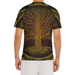 Druidic Yggdrasil Tree Print Men's Short Sleeve Rash Guard