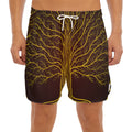 Druidic Yggdrasil Tree Print Men's Split Running Shorts