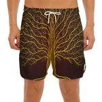 Druidic Yggdrasil Tree Print Men's Split Running Shorts