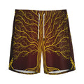 Druidic Yggdrasil Tree Print Men's Athletic Shorts
