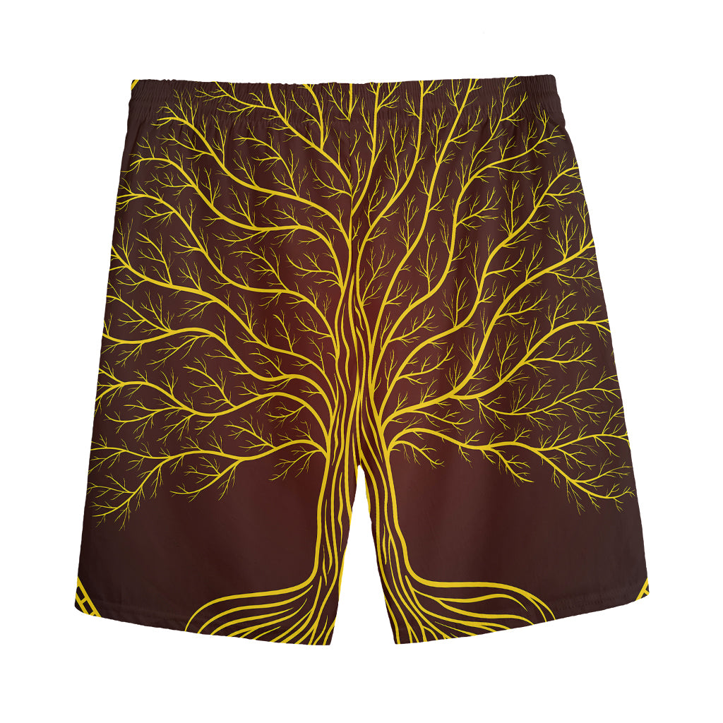 Druidic Yggdrasil Tree Print Men's Sports Shorts