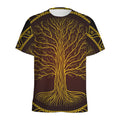 Druidic Yggdrasil Tree Print Men's Athletic T-Shirt