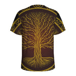 Druidic Yggdrasil Tree Print Men's Sports T-Shirt