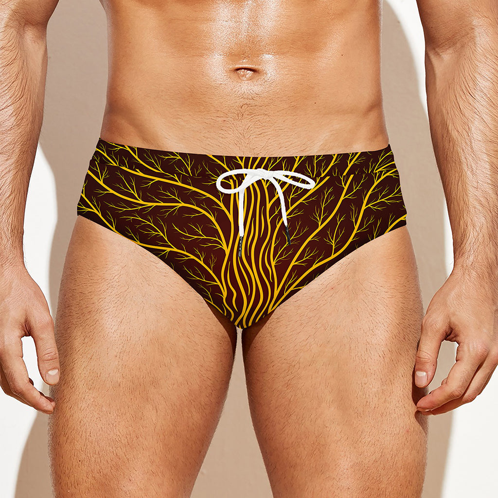 Druidic Yggdrasil Tree Print Men's Swim Briefs