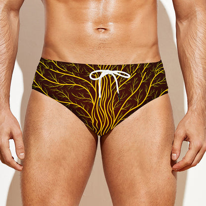 Druidic Yggdrasil Tree Print Men's Swim Briefs