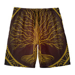 Druidic Yggdrasil Tree Print Men's Swim Trunks