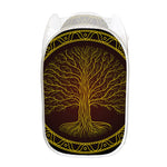 Druidic Yggdrasil Tree Print Mesh Laundry Hamper
