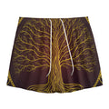 Druidic Yggdrasil Tree Print Mesh Shorts