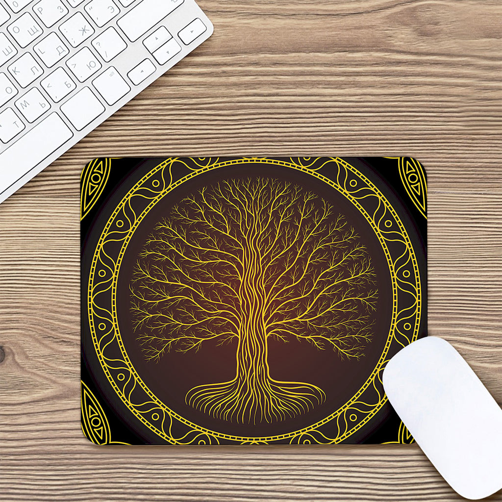 Druidic Yggdrasil Tree Print Mouse Pad