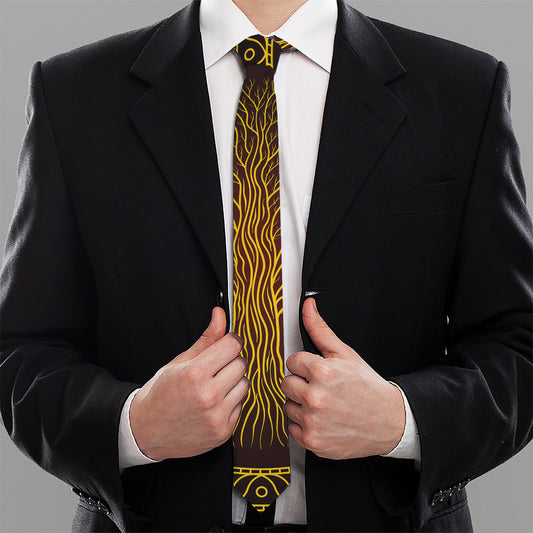 Druidic Yggdrasil Tree Print Necktie