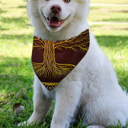 Druidic Yggdrasil Tree Print Over The Collar Dog Bandana