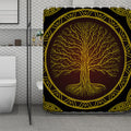 Druidic Yggdrasil Tree Print Polyester Shower Curtain