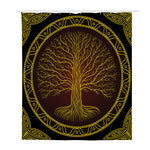 Druidic Yggdrasil Tree Print Polyester Shower Curtain