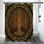 Druidic Yggdrasil Tree Print Premium Shower Curtain