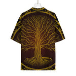 Druidic Yggdrasil Tree Print Rayon Hawaiian Shirt