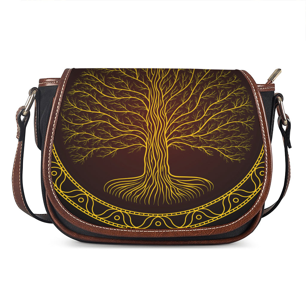 Druidic Yggdrasil Tree Print Saddle Bag