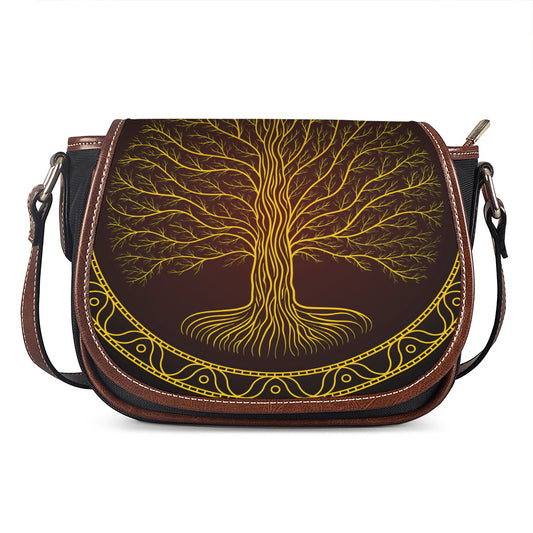 Druidic Yggdrasil Tree Print Saddle Bag