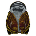 Druidic Yggdrasil Tree Print Sherpa Lined Zip Up Hoodie