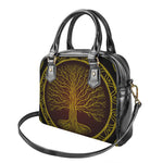 Druidic Yggdrasil Tree Print Shoulder Handbag