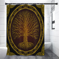 Druidic Yggdrasil Tree Print Shower Curtain