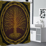 Druidic Yggdrasil Tree Print Shower Curtain
