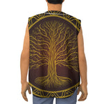 Druidic Yggdrasil Tree Print Sleeveless Baseball Jersey