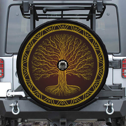 Druidic Yggdrasil Tree Print Tire Cover With Camera Hole