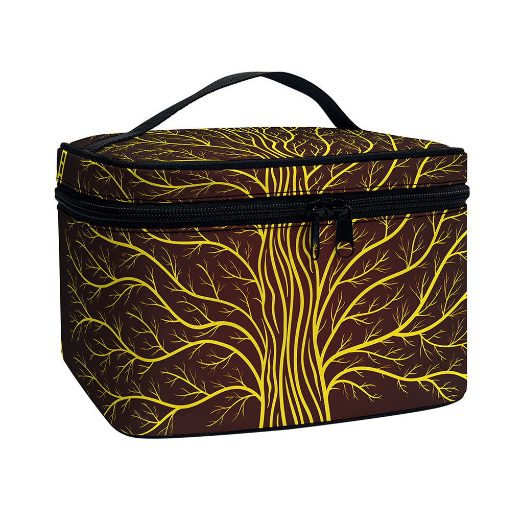 Druidic Yggdrasil Tree Print Travel Makeup Bag