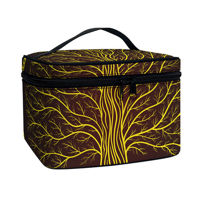 Druidic Yggdrasil Tree Print Travel Makeup Bag