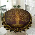 Druidic Yggdrasil Tree Print Waterproof Round Tablecloth