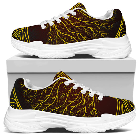 Druidic Yggdrasil Tree Print White Chunky Shoes
