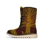 Druidic Yggdrasil Tree Print Winter Boots