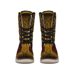Druidic Yggdrasil Tree Print Winter Boots