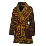 Druidic Yggdrasil Tree Print Women's Bathrobe