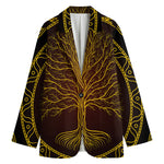 Druidic Yggdrasil Tree Print Women's Blazer