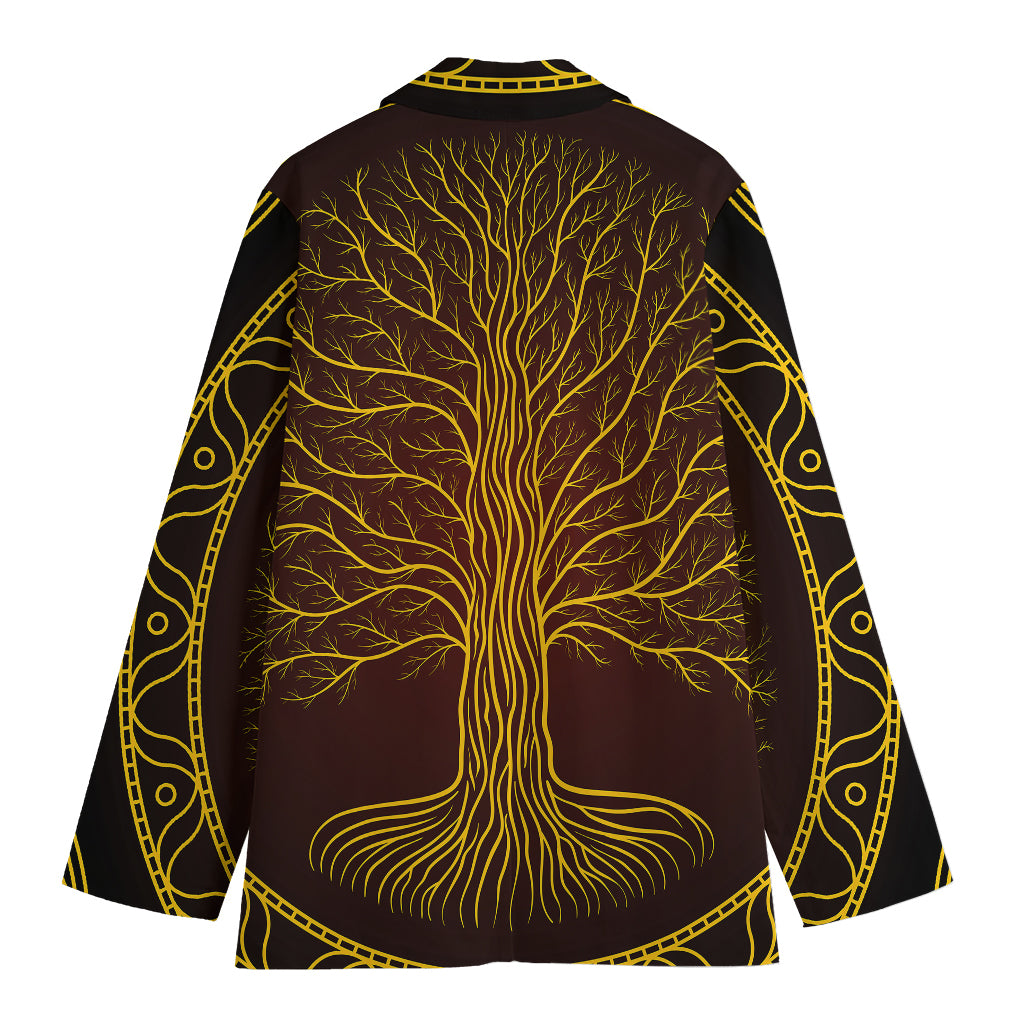 Druidic Yggdrasil Tree Print Women's Blazer