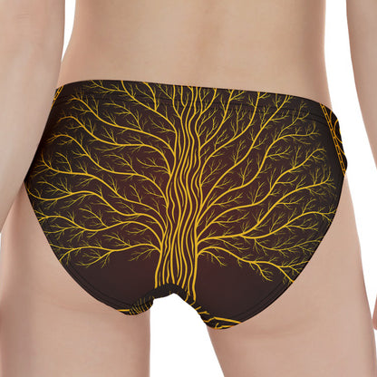 Druidic Yggdrasil Tree Print Women's Panties