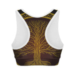 Druidic Yggdrasil Tree Print Women's Sports Bra