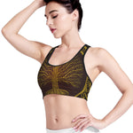 Druidic Yggdrasil Tree Print Women's Sports Bra