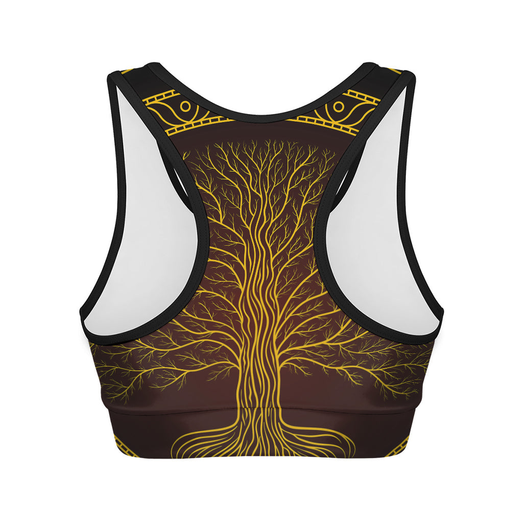 Druidic Yggdrasil Tree Print Women's Sports Bra