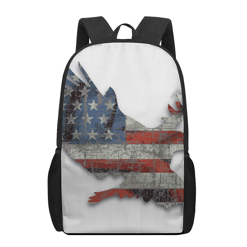Eagle American Flag Print 17 Inch Backpack
