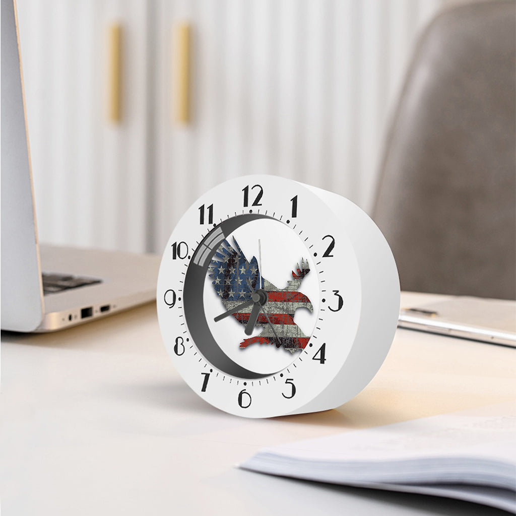 Eagle American Flag Print Alarm Clock