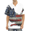 Eagle American Flag Print Aloha Shirt