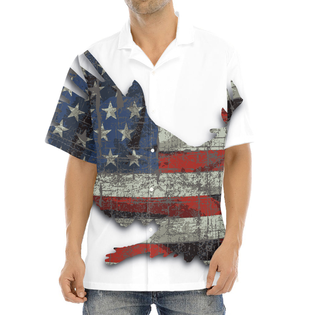 Eagle American Flag Print Aloha Shirt
