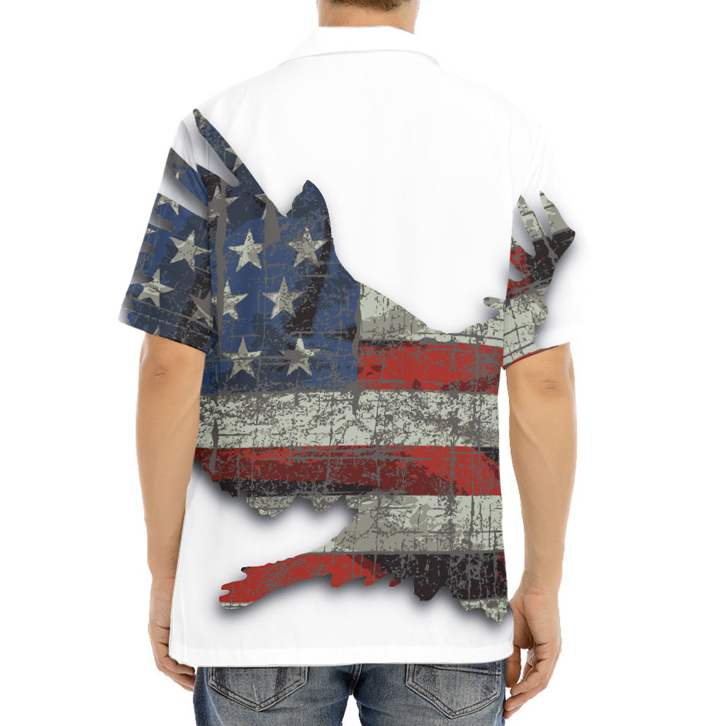 Eagle American Flag Print Aloha Shirt