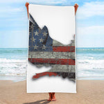 Eagle American Flag Print Beach Towel